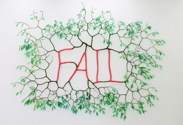 "Permission to Fail," 2010, Mixed media, Dimensions variable: 90 x116 x 20 inches.