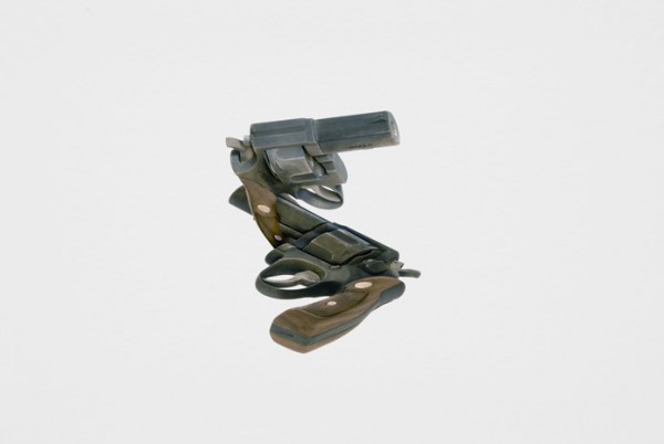 gun (iv) 2009, Steel and walnut, 8 x 9 x 10 1/2 inches. Courtesy Honor Fraser Gallery
