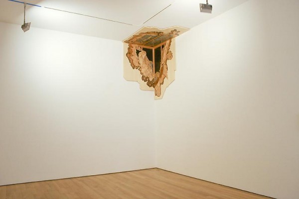 Tap Left On (2009-10) Wood veneer, shellac. 71" x 75" x 48"