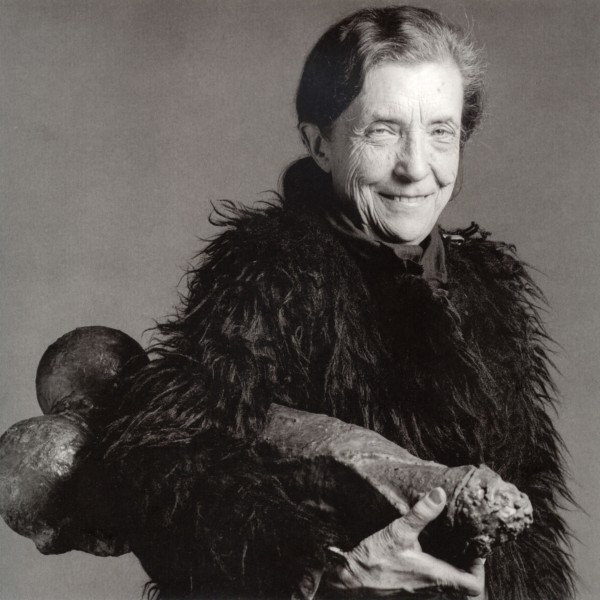Robert Mapplethorpe, "Louise Bourgeois in 1982 with FILLETTE, 1968", Copyright the Estate of Robert Mapplethorpe