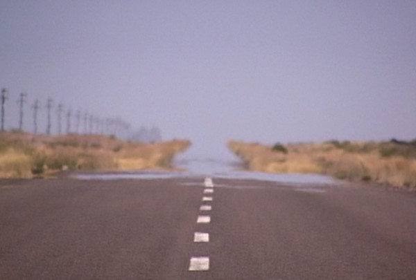 Francis Alÿs In collaboration with Olivier Debroise and Rafael Ortega A Story of Deception, Patagonia, 2006 16mm film, cut painting and related ephemera 4 minutes 20 seconds Commissioned by MALBA, Argentina. Courtesy of Francis Alÿs and Galerie Peter Kilchmann, Zurich Image: 16mm Film still © Francis Alÿs