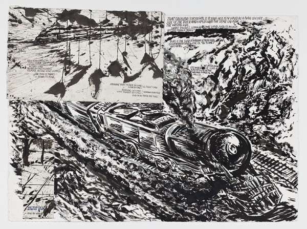 Raymond Pettibon, No Title (That obliging schoolgirl...) 2010. 30 3/4 x 41 7/8 inches
