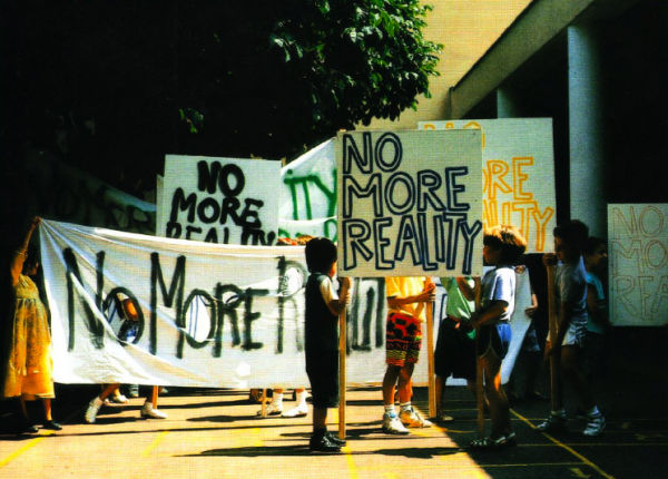 Philippe Parreno, No More Reality, la manifestation, 1991. Film Still. Courtesy of the Artist.