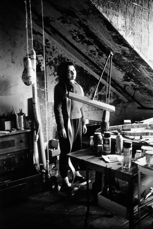 Eva Hesse in her studio