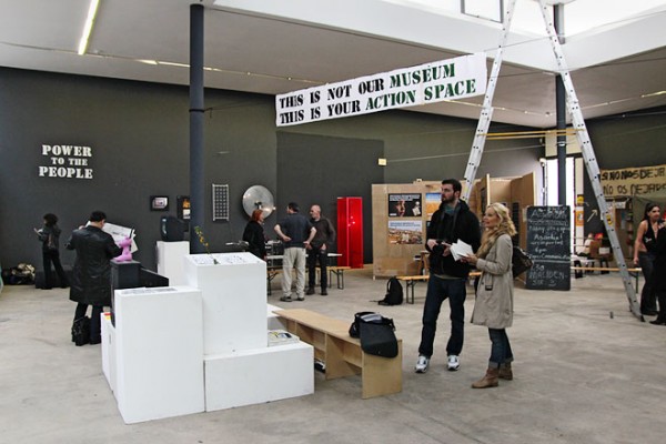 Bottom floor of the Berlin Biennale, "Occupy Berlin," photo courtesy http://universes-in-universe.org/