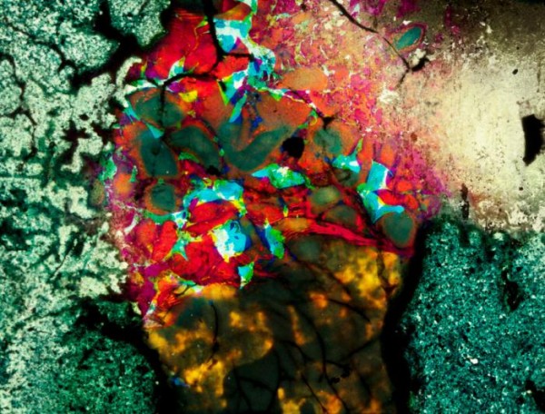 Jennifer Reeves, "Landfill 16," still from hand-painted 16mm film