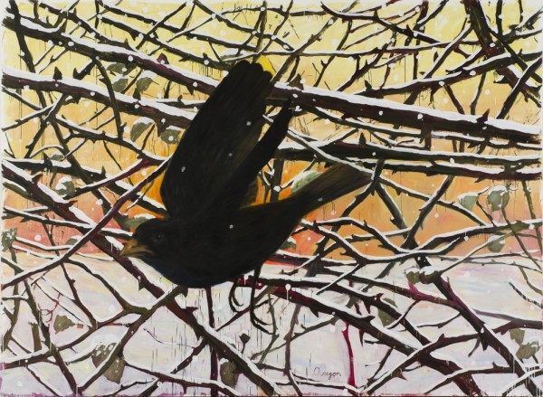 The Faithful, 2012, oil and wax on canvas, 132 x 180 inches. Courtesy of L.A. Louver