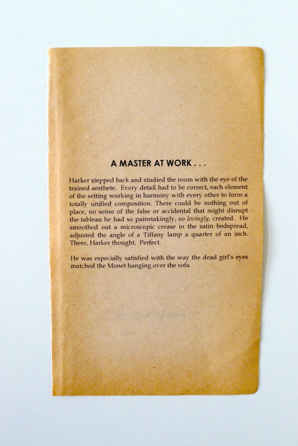 Tony Discenza, A Master at Work, 2012. Inkjet on found paper, 7 x 4 inches