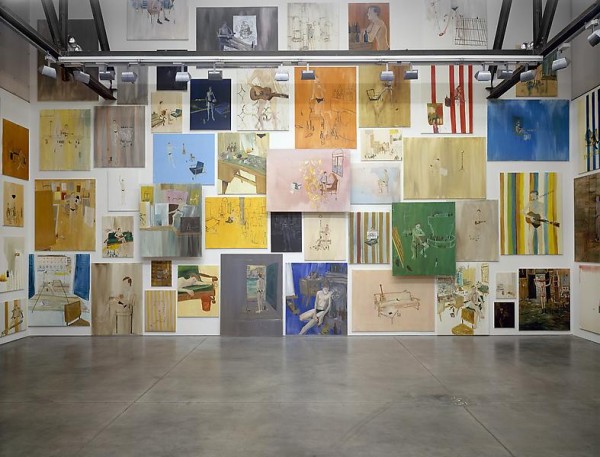 Ragnar Kjartansson, "The End–Venice," 2009. 144 paintings. Dimensions variable. Installation view, Luhring Augustine, 2010. Courtesy of Luhring Augustine, New York.