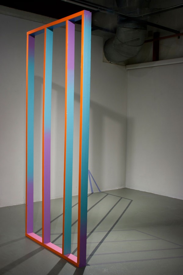 Kyle Austin Dunn, Studs, Acrylic on wood and floor, 48" x 68" x 96", 2012.
