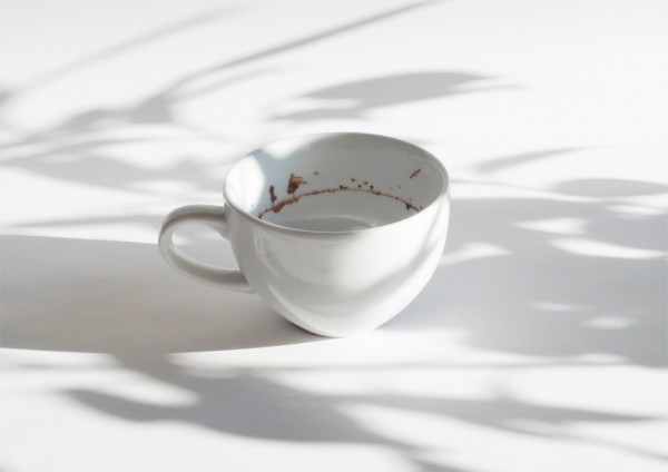 Yukihiro Kaneuchi, "Tiny landscape in a coffee cup," 2010. Ceramic.