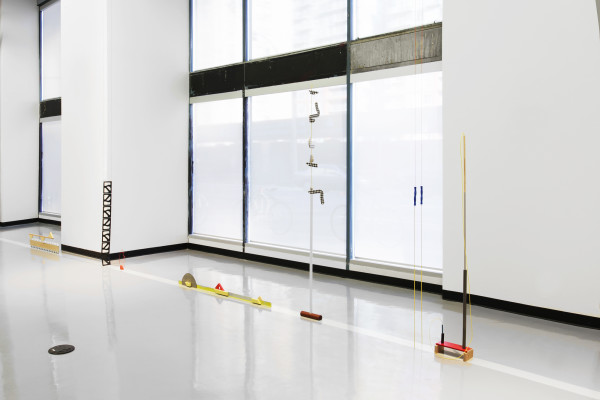 Vanessa Maltese, Installation view of Variation of a Baseboard - Pipe Track, 2013 as part of No Dull Affairs at Onsite [at] OCAD U. Image courtesy of the artist. Photography by Jimmy Limit