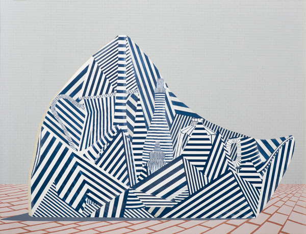 Carrie Marill. Dishberg, 2014; acrylic and graphite on linen; 44 x 58 in. Courtesy of the Artist and Lisa Sette Gallery, Scottsdale. Photo: Michael Lundgren.