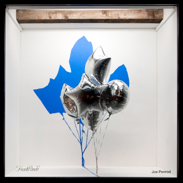 Joe Penrod. Deflated, 2010; mylar balloons, painter’s tape; 4 x 3 feet. Courtesy of Half/Dozen Gallery.