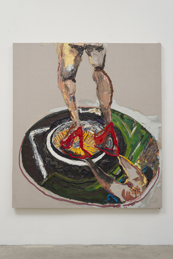 Alex Becerra. Strictly for the CADDY Lovers, 2014; oil and paint skin on canvas; 72 x 65 in. Courtesy of the Artist and ltd los angeles.