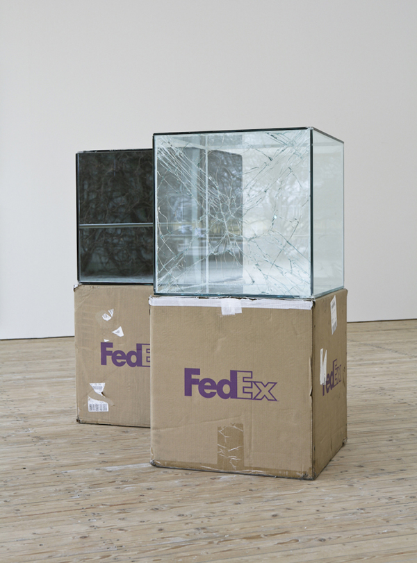 Walead Beshty. FedEx Large Box. 2008. Included in The Whitney Museum of American Art’s 2008 Whitney Biennial: Signs of the Time (New York City, NY). Photo: Whitney Museum of American Art.