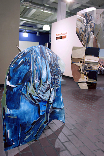 Zahra Nazari. Inside Out Installation, 2014; acrylic on wood panel; 100 x 110 and 48 x 30 inches. Courtesy of the artist.