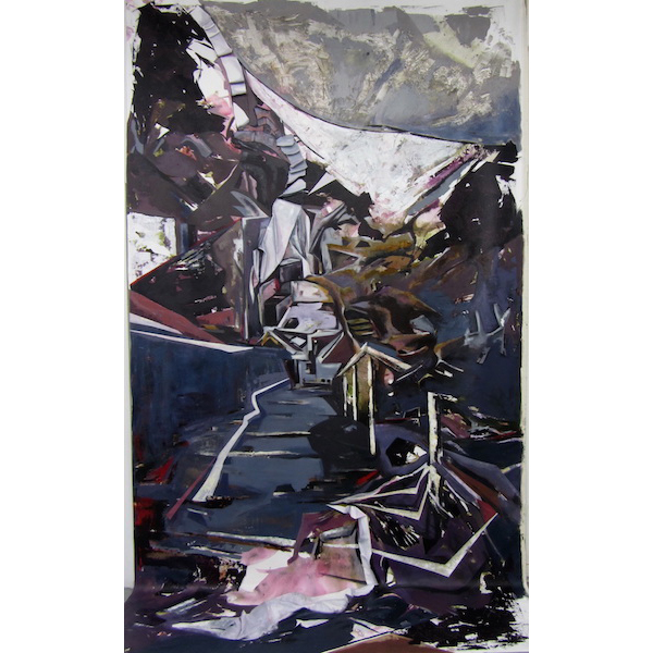 Zahra Nazari. Landscape #14, 2013; acrylic on canvas; 190 x 83 inches. Courtesy of the artist.