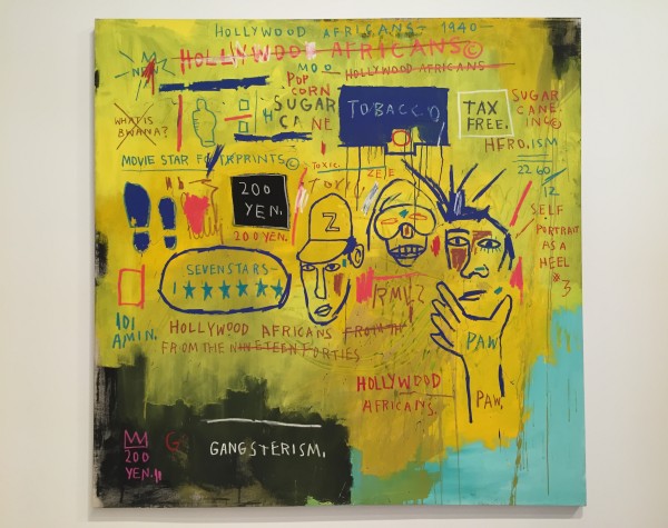 Jean-Michel Basquiat, Hollywood Africans, 1983. Acrylic and oil stick on canvas. Overall: 84 1/16 × 84in. (213.5 × 213.4 cm). Whitney Museum of American Art, New York; Gift of Douglas S. Cramer, 84.23. Photo by the author.