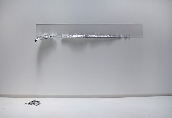 Luka Fineisen. Possibility, 2015; glitter, resin, Plexiglas shelf; 47 x 73 x 6 in. Courtesy of the Artist and Hosfelt Gallery, San Francisco.