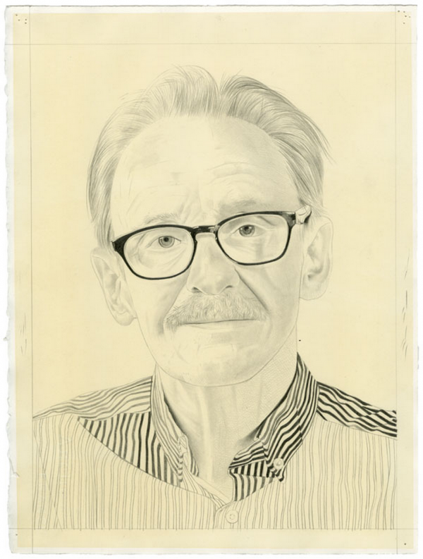 Phong Bui. Portrait of Peter Schjeldahl, n.d.; Pencil on paper.