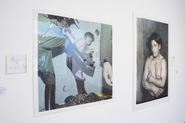 Andres Felipe Orjuela. Luis Aldana Uno de los Antisociales Detenidos en la Mañana de Hoy Cuando Trataba de Huir [Luis Aldana One of the Antisocial Arrested in the Morning While Trying to Escape], 2014; photograph on cotton paper, illuminated with Marshall's pigments. Courtesy of the Artist and SF Camerawork.