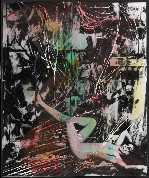 Carolee Schneeman. Eye Body #1, 1963–79; gelatin-silver print with hand coloring and scratching; 14 in x 11 1/2 in. Courtesy of Smith College Art Museum, purchased with the Judith Plesser Targan, class of 1953, Fund.