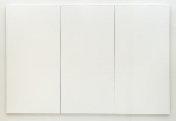 Robert Rauschenberg. White Painting [three panel], 1951; latex paint on canvas; 72 x 108 in.