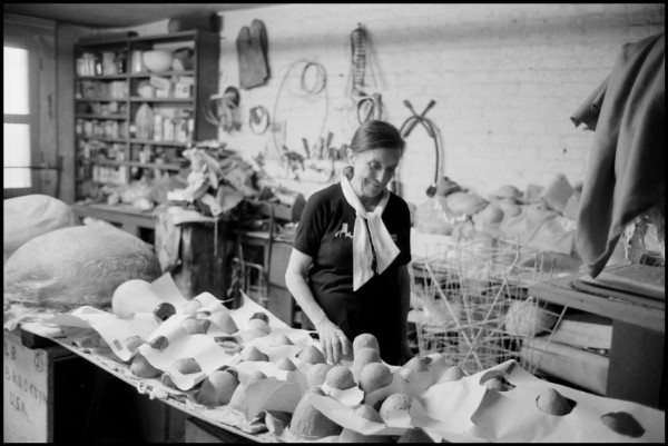 Louise Bourgeois in her studio.
