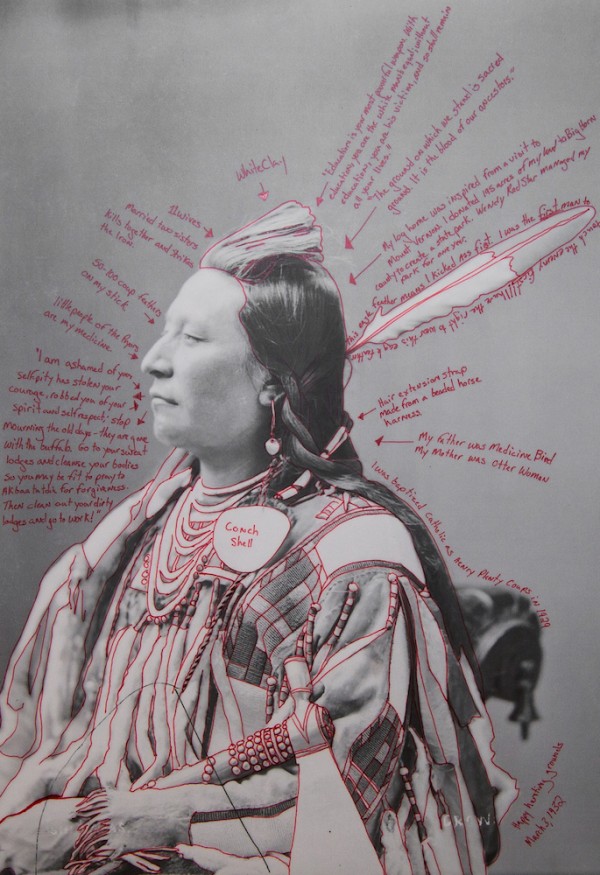Wendy Red Star. Plenty Coup, 2014; Artist-manipulated digitally reproduced photograph by C.M. (Charles Milton) Bell, National Anthropological Archives, Smithsonian Institution.