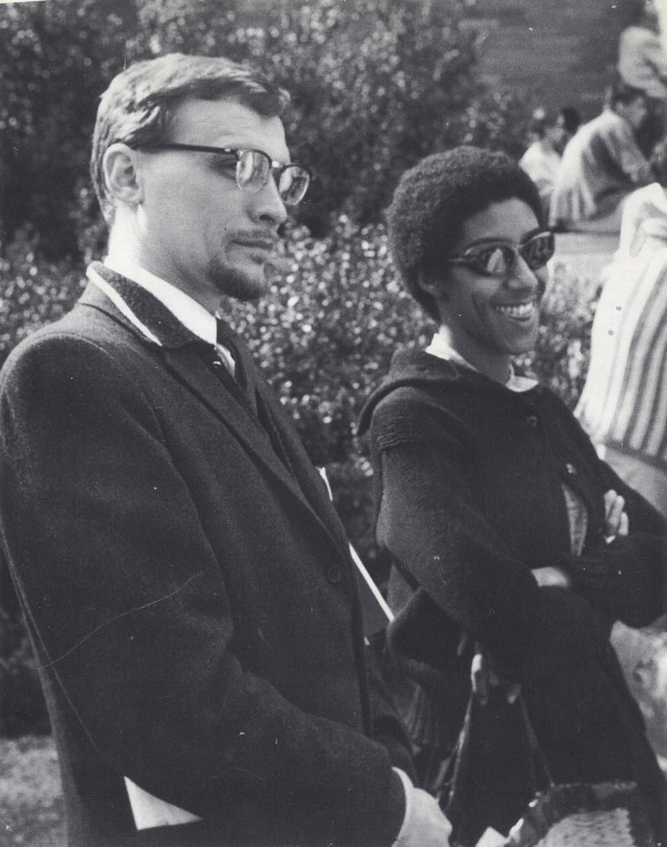 James V. Hatch and Camille Billops On the UCLA Campus, 1960; Photograph; Dimensions Unknown. Courtesy of The Camille Billops and James V. Hatch Archives at Emory University (Atlanta, GA).